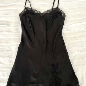 Victoria's Secret Black Satin and Lace Slip in size XS
